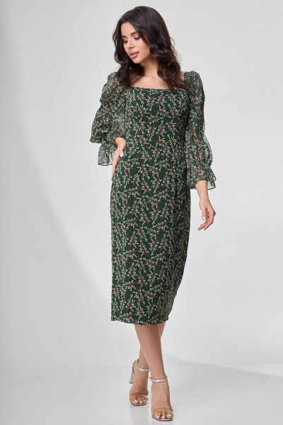 Платье приталенного силуэта с рельефами и разрезом ANIDEN 702 - фото 4