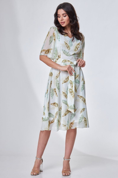 Платье из шифона с поясом и расклешенной юбкой Angelina & Сo 703 - фото 6