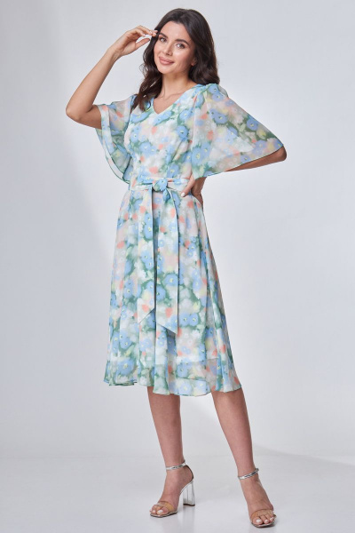 Платье из шифона с рельефами и съемным поясом Angelina & Сompany 708 - фото 4