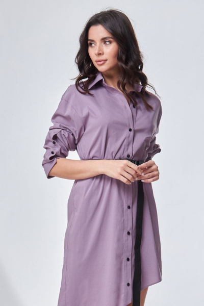 Платье прямого силуэта из хлопка с ассиметричной линией низа Angelina & Сompany 715 - фото 6