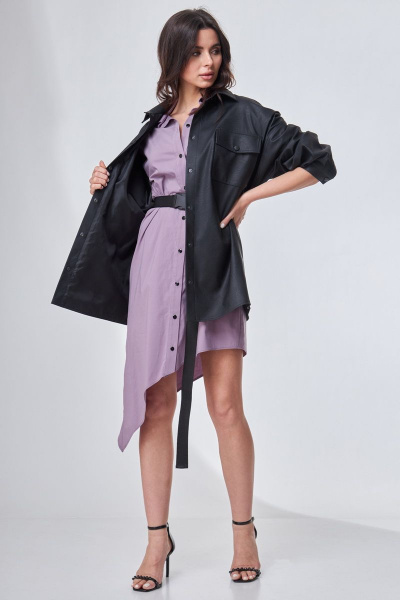 Платье прямого силуэта из хлопка с ассиметричной линией низа Angelina & Сompany 715 - фото 5