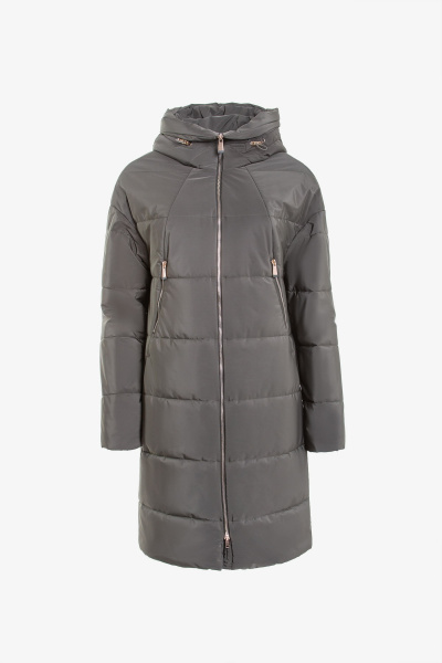 Зеленое пальто на каждый день из плащёвой ткани Elema 5-10815-2-170 хаки - фото 1