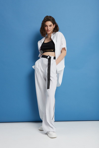 Рубашка летняя хлопковая в стиле casual DAVYDOV 6135 - фото 2