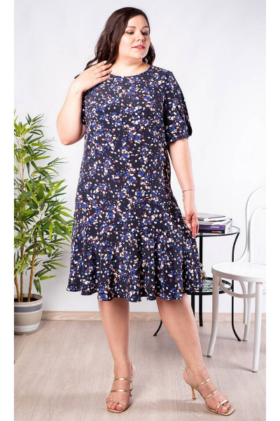 Платье фасон прилегающий с воланами и вырезом капля Camelia 2212 2 - фото 2