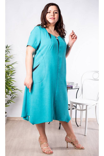 Платье расклешенное с пуговицей и декоративными элементами Camelia 2169 4 - фото 4