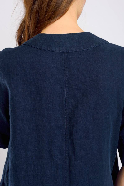 Платье свободного А-силуэта в стиле бохо макси Ружана 484-2 темно-синий - фото 9