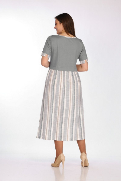 Платье Lady Style Classic 1581/19 серый - фото 2