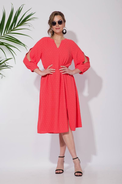 Платье Liliana 1072 коралл - фото 5