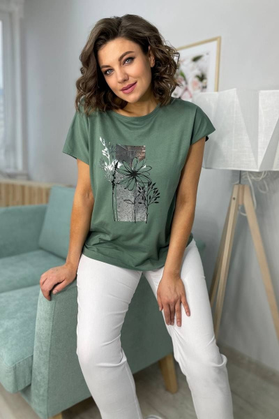 Футболка Rumoda 2054_кр зеленый/серебро - фото 1