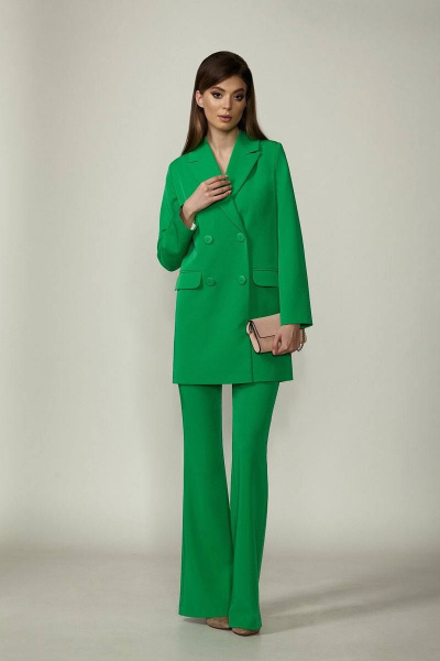 Костюмный брючный комплект жакет оверсайз и клеш брюки Rosheli 1082 - фото 1