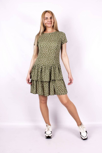 Платье с воланами и спущенным рукавом для летнего сезона Mita ЖМ1044а - фото 1