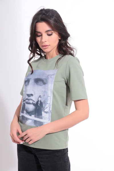 Летний хлопковый джемпер с индивидуальной сублимацией и укороченным рукавом HIT 2016 светло-зеленый - фото 3