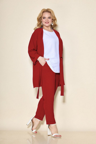 Блуза, брюки, жакет БАГРЯНИЦА 5031 красный - фото 1