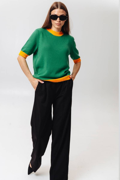 Джемпер Romgil 728ХТЗ зеленый,оранжевый - фото 4