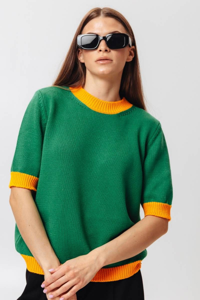 Джемпер Romgil 728ХТЗ зеленый,оранжевый - фото 1