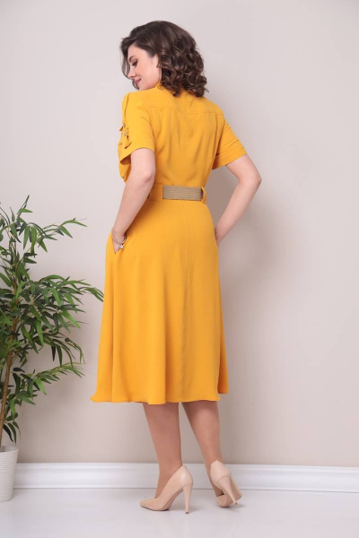 Платье Moda Versal П2298 горчица - фото 4