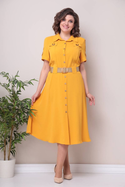 Платье Moda Versal П2298 горчица - фото 3