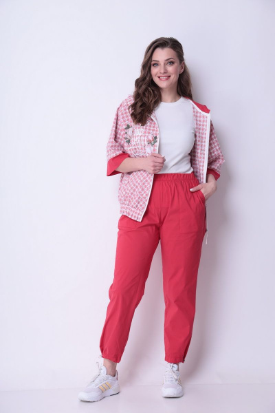 Брюки, жакет Michel chic 1295 розовый - фото 2