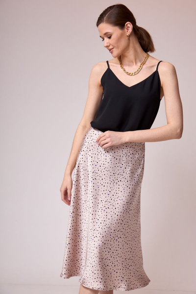 Лен и текстильный комплект: блузка и юбка с разрезом Ларс Стиль 693 - фото 4