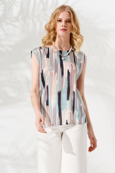 Розовая хлопковая рубашка-оверсайз с пуговицами и отложным воротником Панда 89240w мультиколор - фото 1