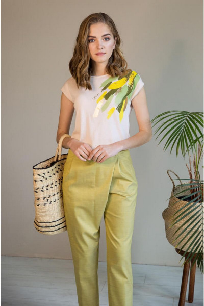 Брюки Nelva 3742 фисташковый - фото 3