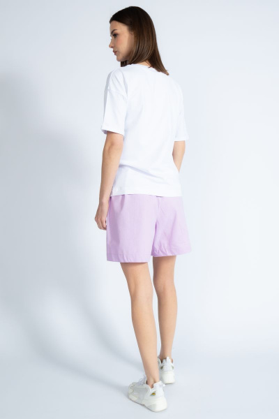 Белый трикотажный свитшот с золотистым принтом для повседневных образов Kivviwear 4026.44 - фото 9