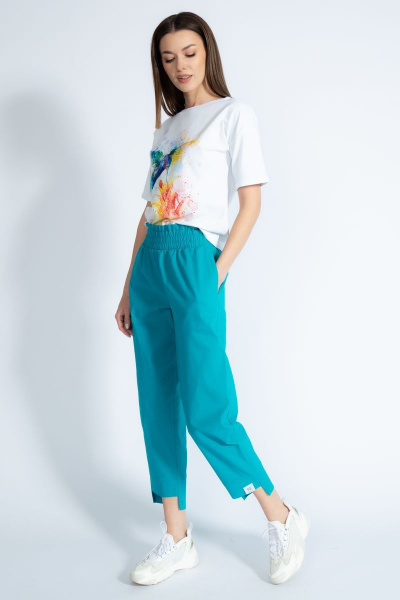 Футболка из хлопка с золотым принтом и длинным рукавом Kivviwear 4026.46 - фото 9