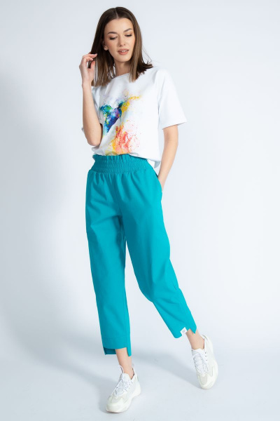 Футболка из хлопка с золотым принтом и длинным рукавом Kivviwear 4026.46 - фото 7