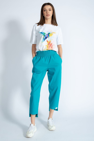 Футболка из хлопка с золотым принтом и длинным рукавом Kivviwear 4026.46 - фото 5