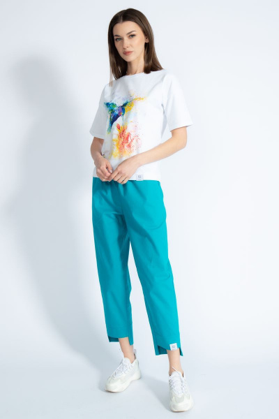 Футболка из хлопка с золотым принтом и длинным рукавом Kivviwear 4026.46 - фото 3