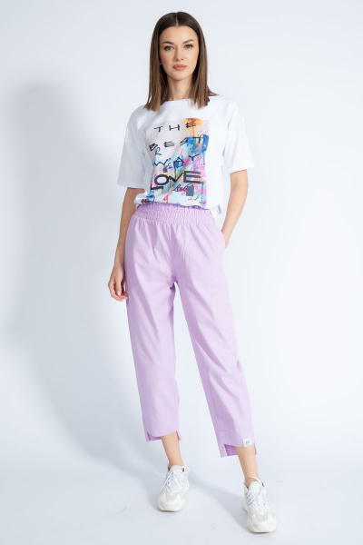 Круглогодичная футболка из хлопка с эффектным золотым принтом Kivviwear 4026.47 - фото 9