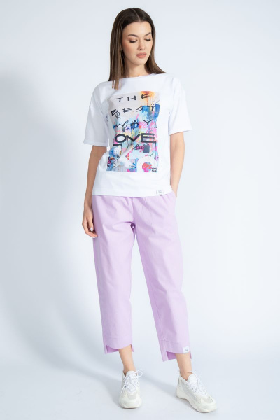 Круглогодичная футболка из хлопка с эффектным золотым принтом Kivviwear 4026.47 - фото 3