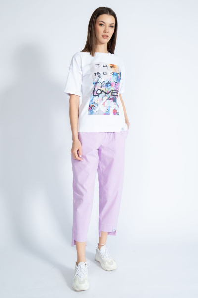 Круглогодичная футболка из хлопка с эффектным золотым принтом Kivviwear 4026.47 - фото 2