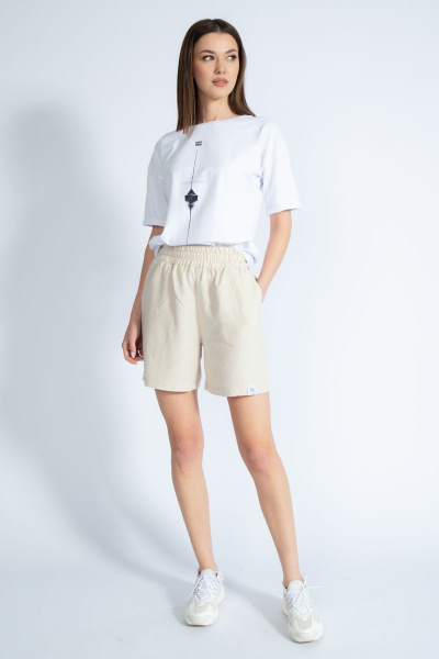 Футболка с золотистым принтом из хлопка для стильных образов Kivviwear 4026.48 - фото 8