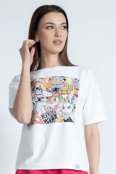 Футболка свободного кроя с золотым принтом Kivviwear 4026.56 - фото 1