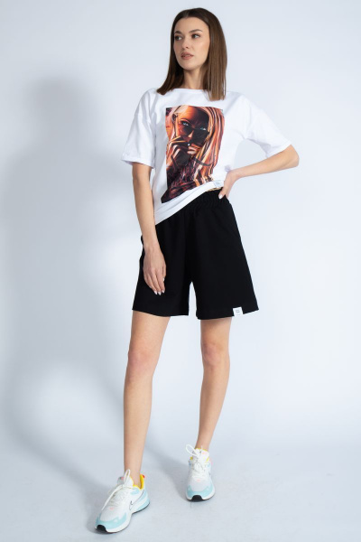 Футболка свободного кроя с золотым принтом для круглогодичной носки Kivviwear 4026.58 - фото 7