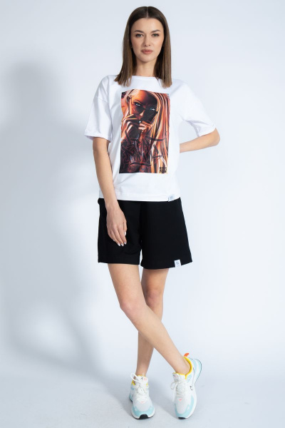 Футболка свободного кроя с золотым принтом для круглогодичной носки Kivviwear 4026.58 - фото 3