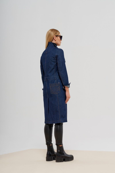 Платье демисезонное из джинса и хлопка с прямым силуэтом BURVIN 8095-81 - фото 2