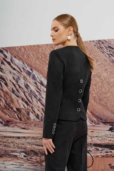 Деловой жакет из текстиля черный для офисного стиля BURVIN 8197-71 - фото 2