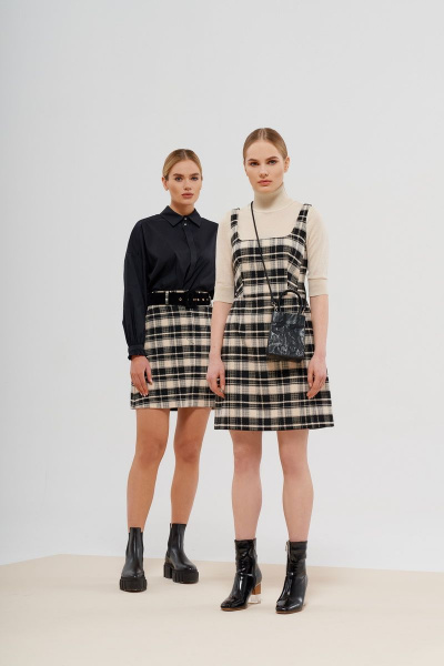 Сарафан, демисезонный, черный, на каждый день, текстиль BURVIN 8275-81 - фото 2