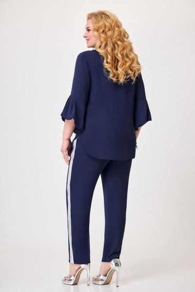 Двухпредметный костюм с волнами и боковыми карманами Svetlana-Style 1811 синий - фото 3