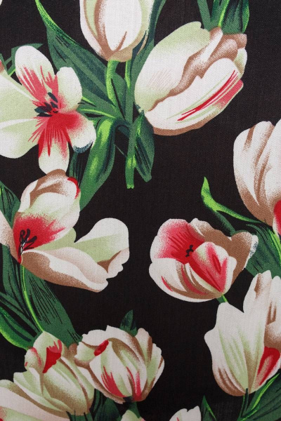 Блуза без рукавов из штапеля с вырезом капелька Madech 192246 черный,белый,красный - фото 6