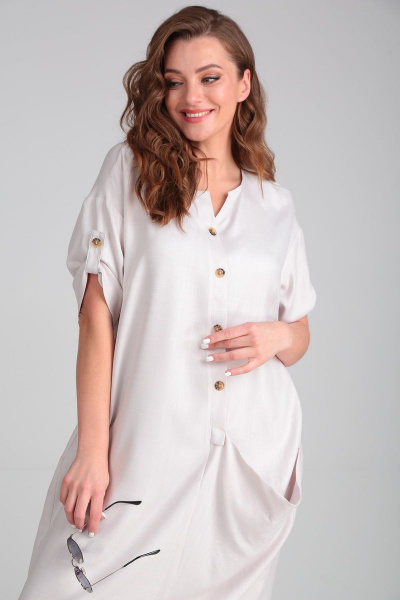 Платье Michel chic 2094 светло-бежевый - фото 3