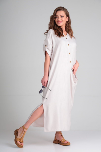 Платье Michel chic 2094 светло-бежевый - фото 5