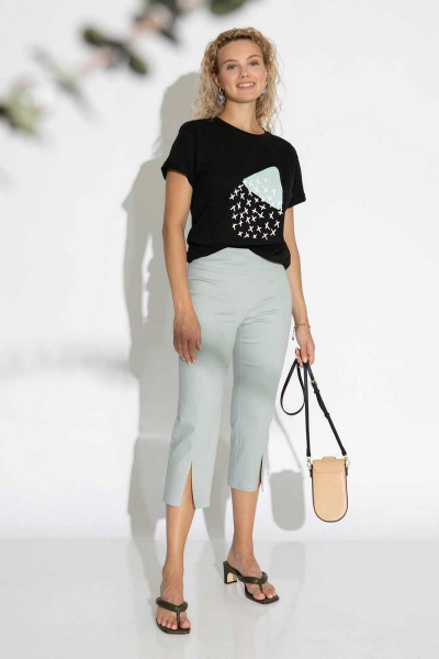 Капри серого цвета из текстиля и хлопка Femme & Devur 9839 1.45F(170) - фото 1