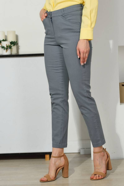 Брюки укороченные зауженные 7/8 из хлопка серые для повседневности Femme & Devur 9558 2.4F(170) - фото 6
