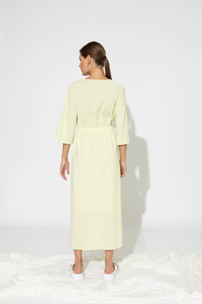 Летнее желтое платье из вискозы и текстиля Femme & Devur 80025 1.46F(170) - фото 2