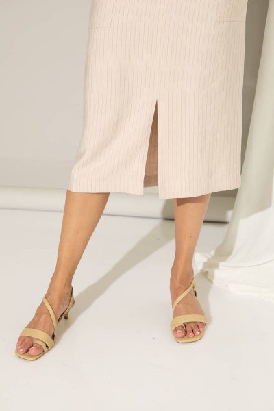 Юбка бежевый из вискозы с накладными карманами и разрезом Femme & Devur 60176 1.54F(170) - фото 5