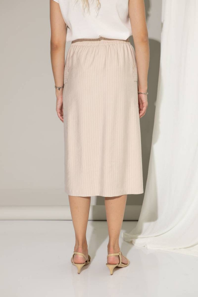 Юбка бежевый из вискозы с накладными карманами и разрезом Femme & Devur 60176 1.54F(170) - фото 3