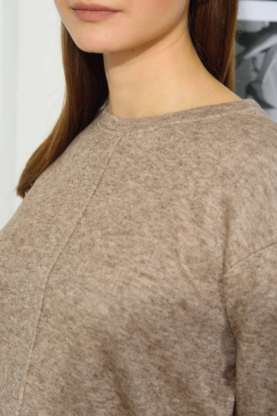 Бежевый джемпер с защипом и боковыми разрезами Femme & Devur 30609 1.31F(170) - фото 5